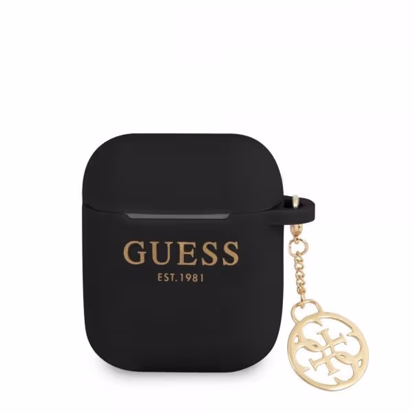 Guess AirPods 1/2 Deksel 4G Charms Svart