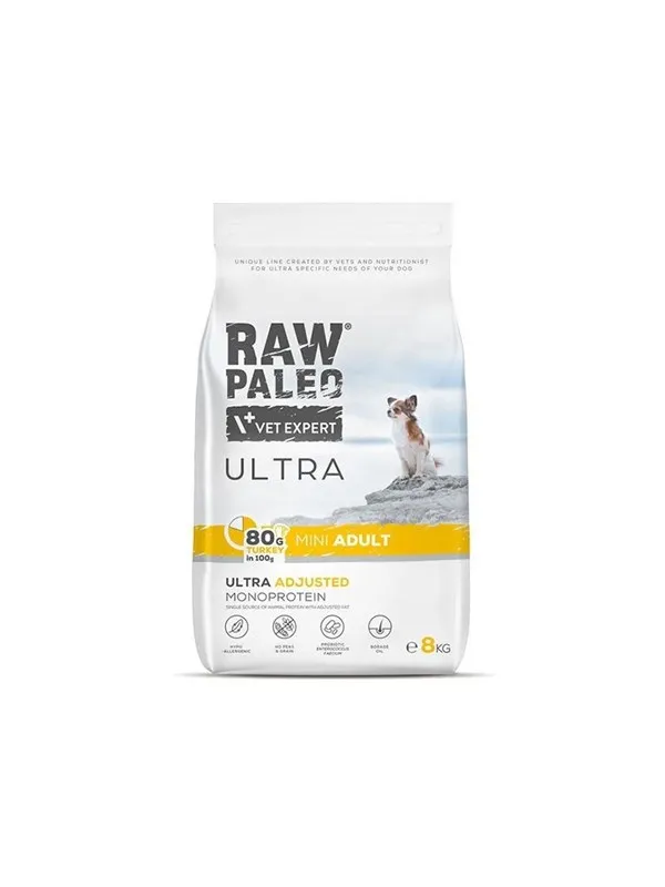 VetExpert Raw Paleo Ultra Mini Adult Turkey - dry dog food - 8 kg