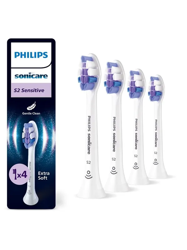 Philips Børstehoder Sonicare S2 Sensitive - white - 4 pcs