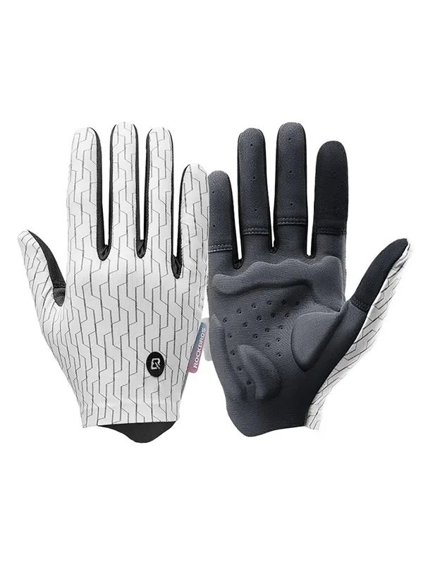 Rockbros sports gloves full spring-summer size L - white and black
