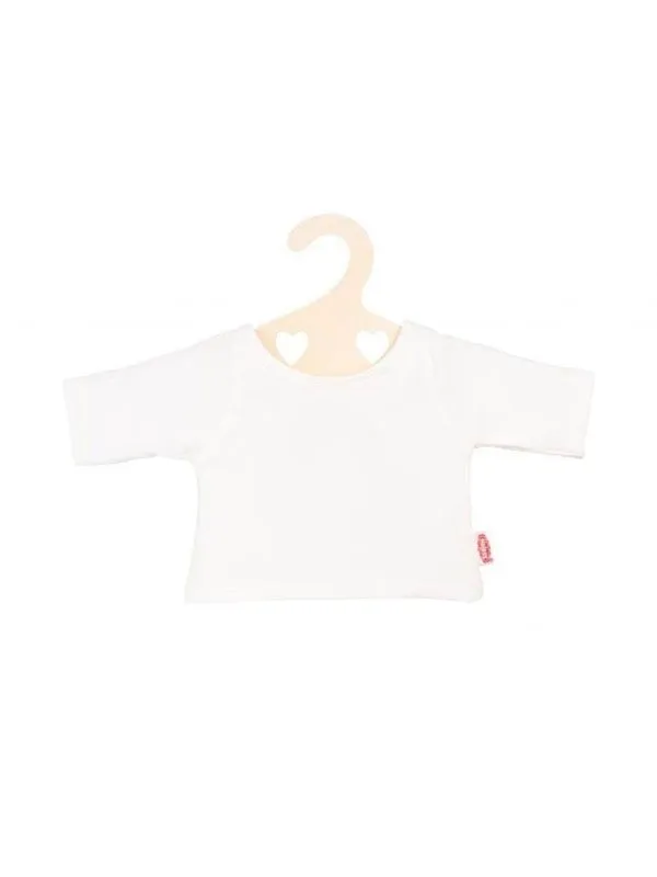 Heless Doll T-Shirt White on Clothes Hanger size 35-45 cm