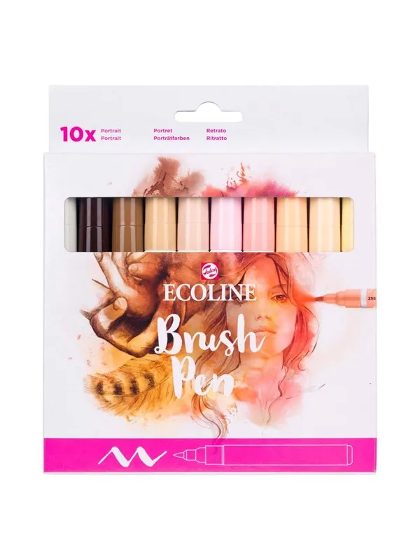 Bruynzeel Ecoline Brush Pen set Portrait 10 Colors
