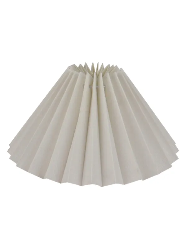 Alpe Design Plissert lampeskjerm i hvit lin 21 cm