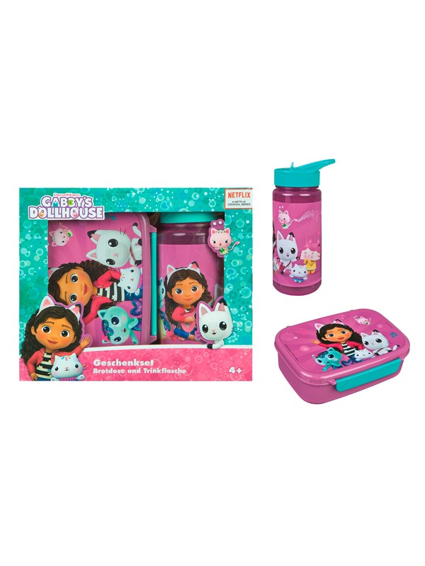 Gabby's Dollhouse Gabbys Dukkehus Matboks og Vannflaske Sett
