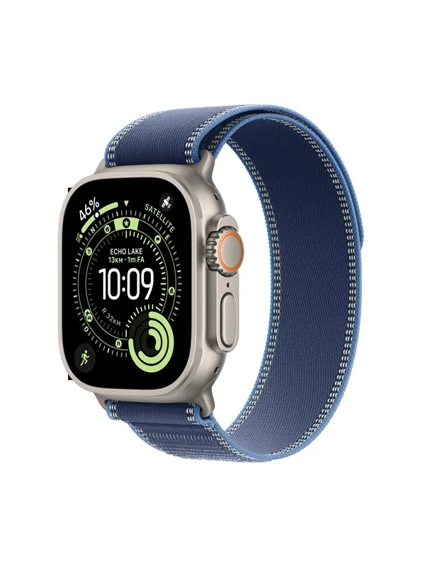 Apple Watch Ultra 3 GPS + Cellular 49mm Natural Titanium Case with Blue/Bright Blue Trail Loop - S/M