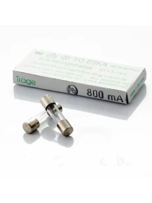 Nordic Quality Glass Fuse Slow 0.8A- 10 Pack