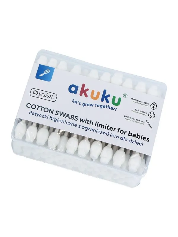 Akuku Safe cotton buds with limiter for babies