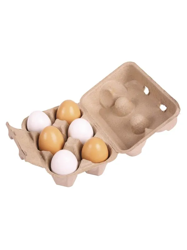 Bigjigs - Cardboard Box with Wooden Eggs