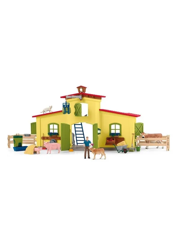 Schleich Stor Gård med Dyr og Tilbehør