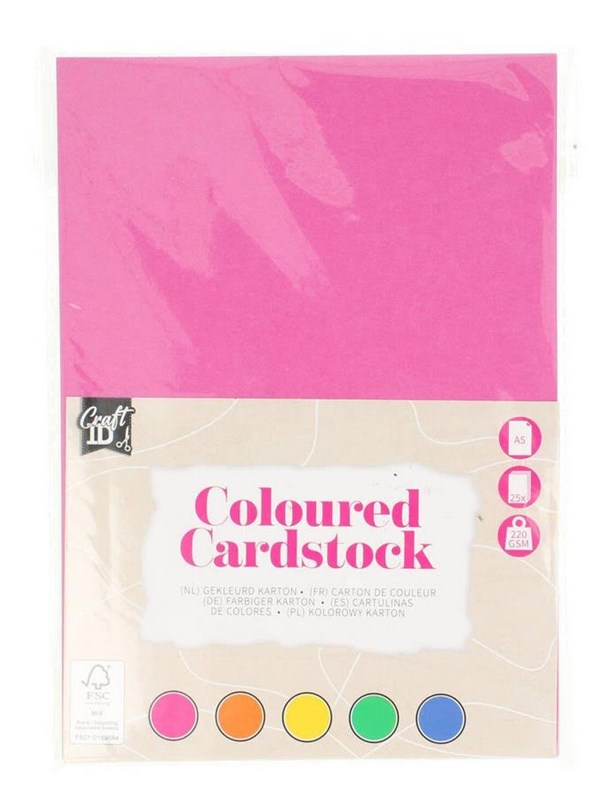 Creative Craft Group Cardboard A5 220 g. 25 sheets assorted. colors