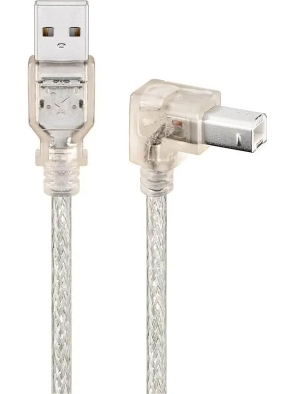Pro USB 2.0 Hi-Speed cable 90° transparent