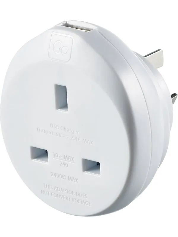 Go Travel UK-AUS/Kina USB-A-adapter (2.4A)