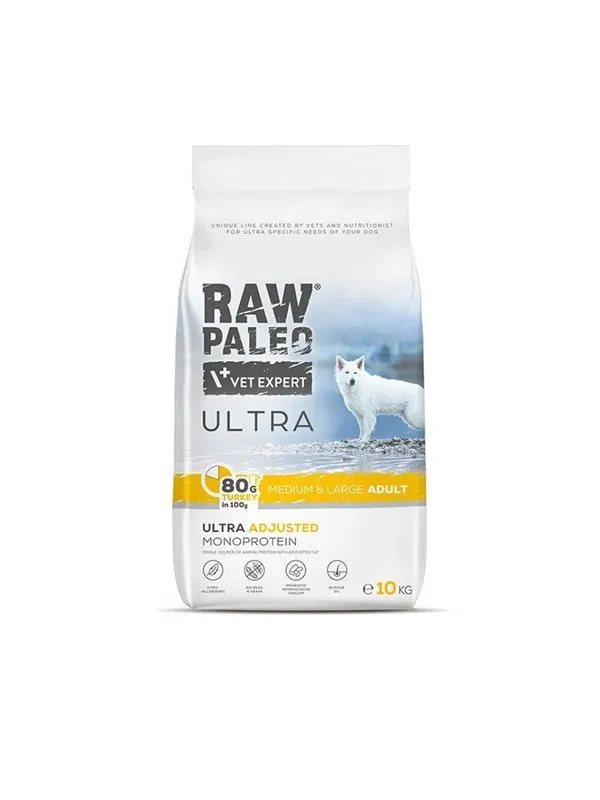 VetExpert Raw Paleo Ultra Medium&Large Adult Turkey - dry dog food - 10 kg