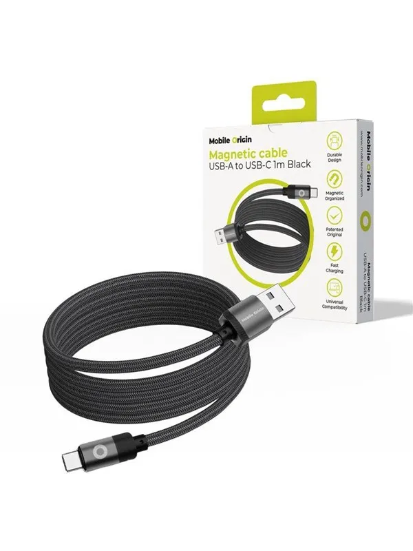 Mobile Origin Magnetic Patented Original Cable USB-A to USB-C 1m - black
