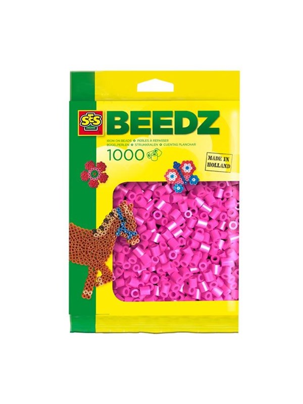SES Creative Iron-on Beads - Neon Pink 1000pcs.
