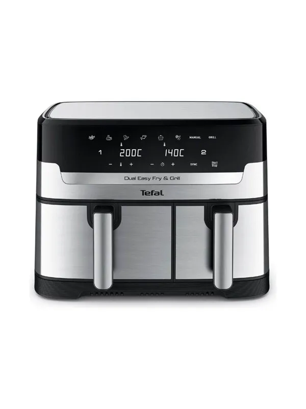 Tefal Dual Easy Fry & Grill EY905D10 - double hot air fryer - stainless steel