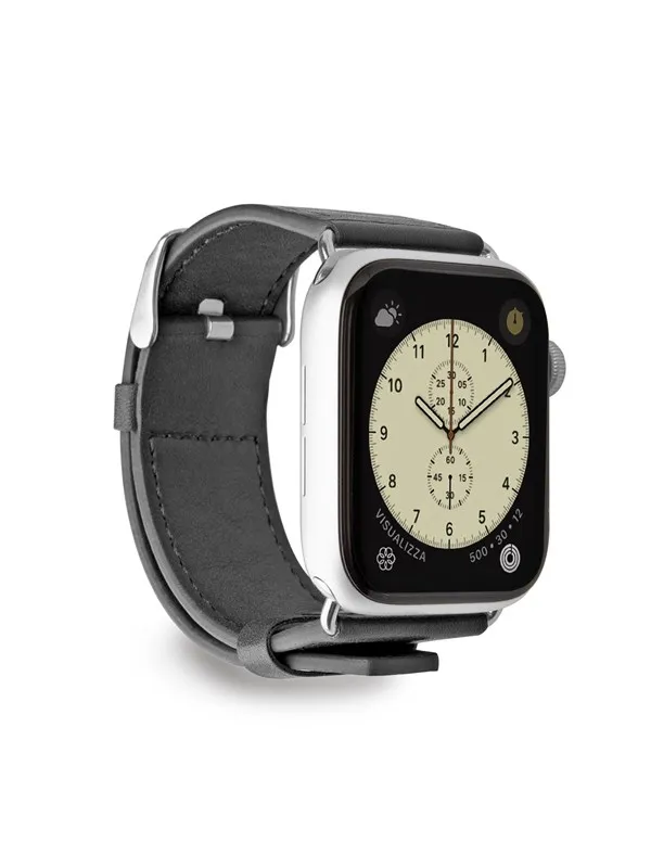 CASE&ME SBS Faux Leather Band for Apple Watch 42/44/45/49mm - Black