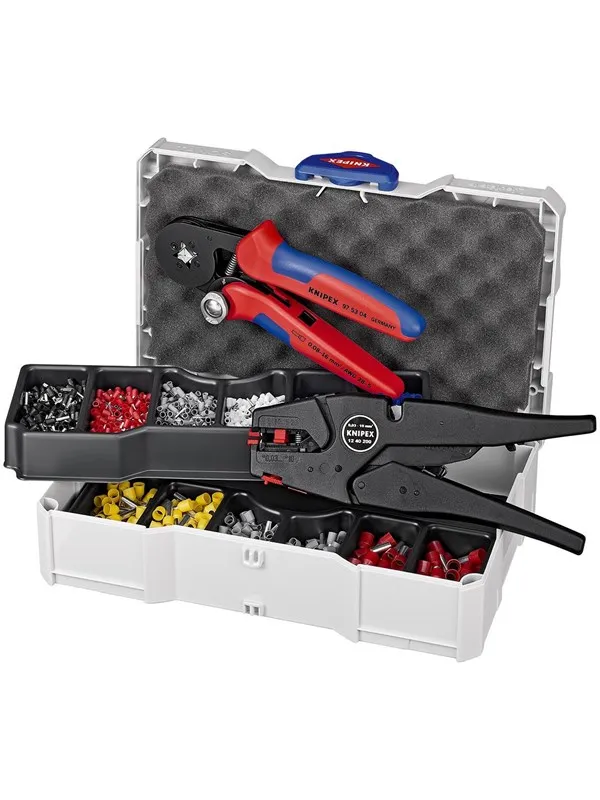 KNIPEX Press-sortimenter, for endehylser med plastkrage