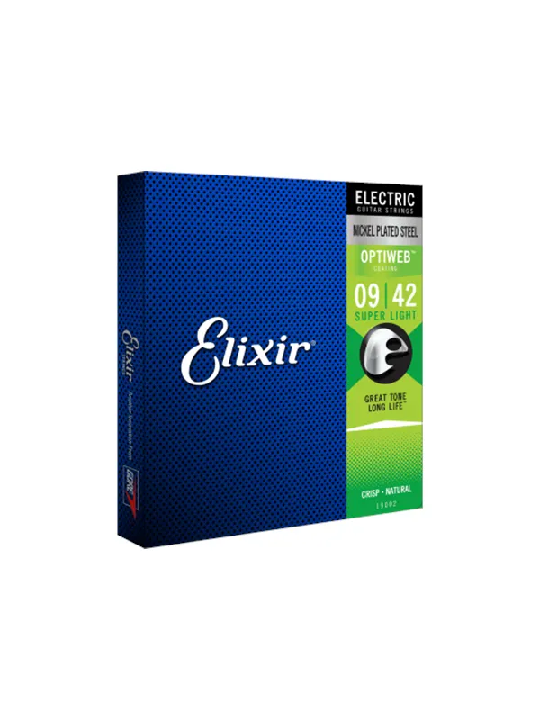 Elixir Strings 19002 - Nikkelbelagt stål - Elektriske strenger - Optiweb - Super Light (09-42)