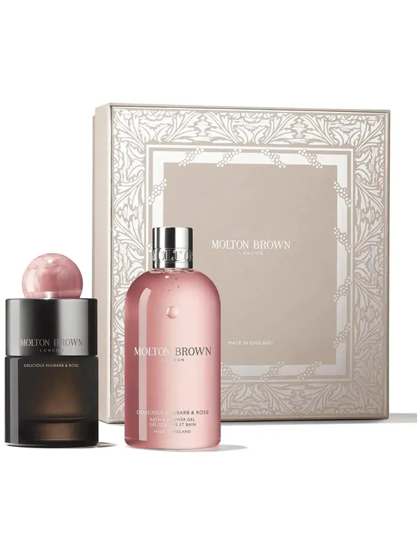 Molton Brown Delicious Rhubarb & Rose Fragrance 107ml.- Gift Set