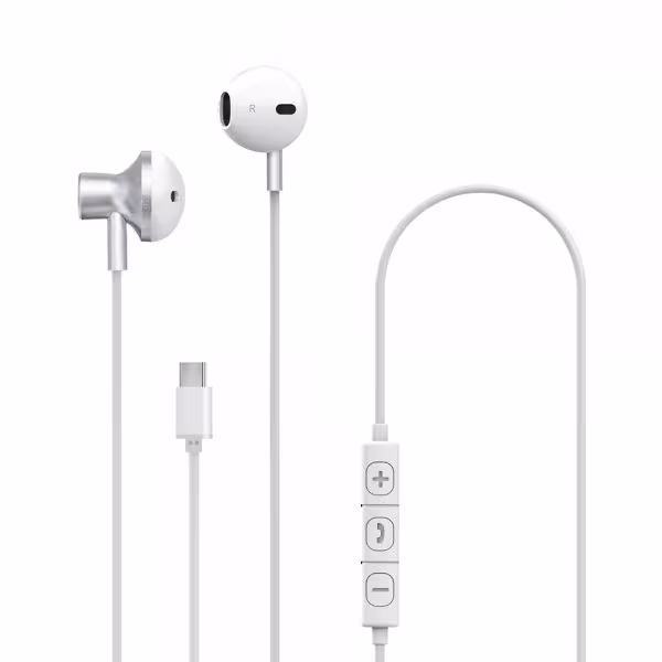 XQISIT Hodetelefoner USB-C Earphones Hvit