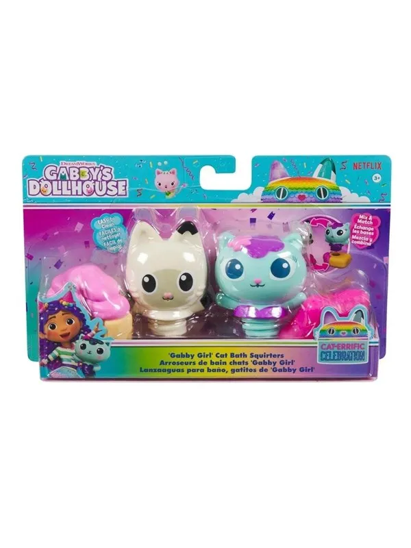 Gabby's Dollhouse Bath Squirter set m/2 figurer, Badesprutesett