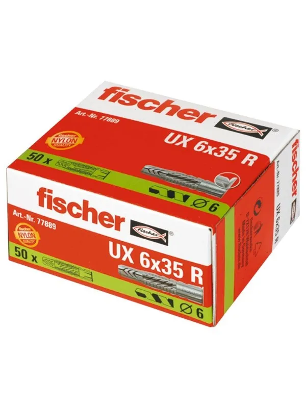 Fischer Universal plug UX 6 x 35 R with rim in carton (50 pcs.)
