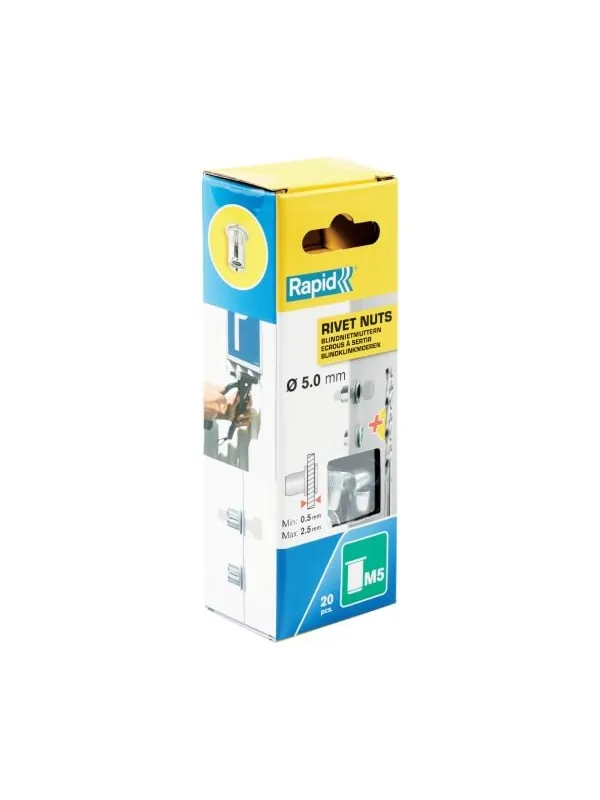 Rapid Rivet Nuts M5 20pcs + Drill Box