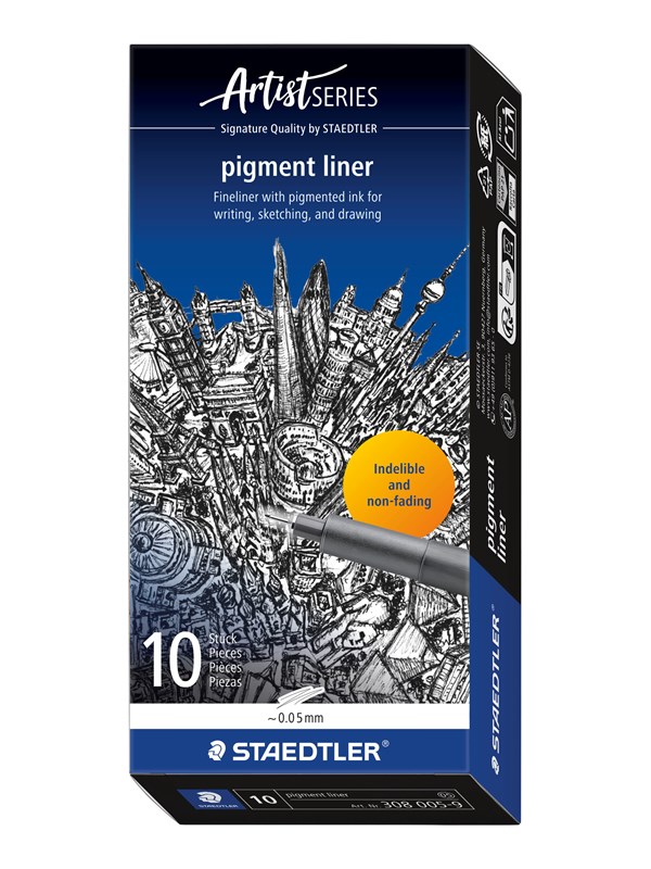 Staedtler Fineliner pigment liner 10 pcs  0.05mm bl.
