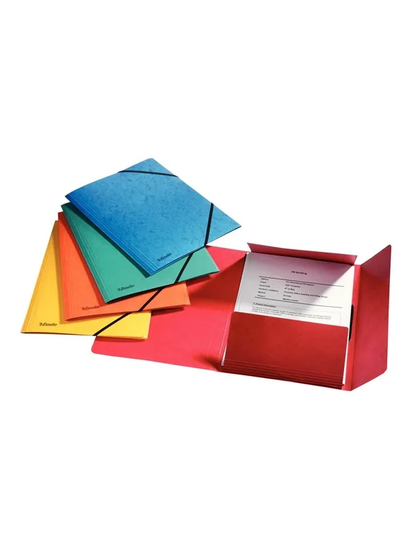 Esselte Rainbow - 3-flap folder - for A4 - capacity: 350 sheets - assorted colours (pack of 5)