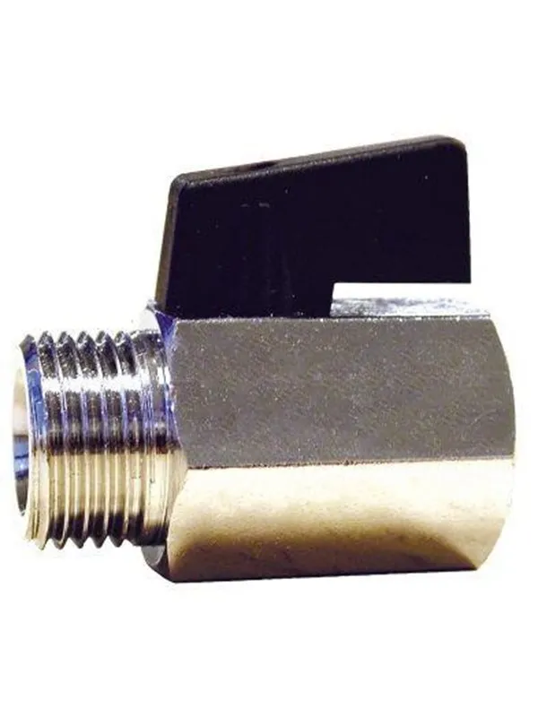 Pettinaroli Male/female mini ball valve with black nylon lever 1/2