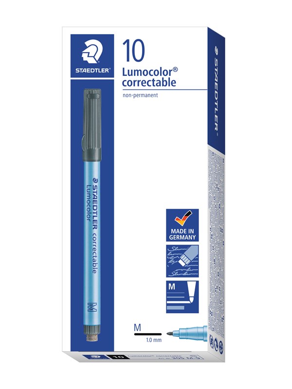 Staedtler OHP pen Lumocolor correctable 10 pcs  M bla