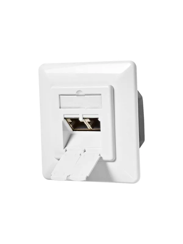 Nedis - socket-outlet - 2 network sockets - white