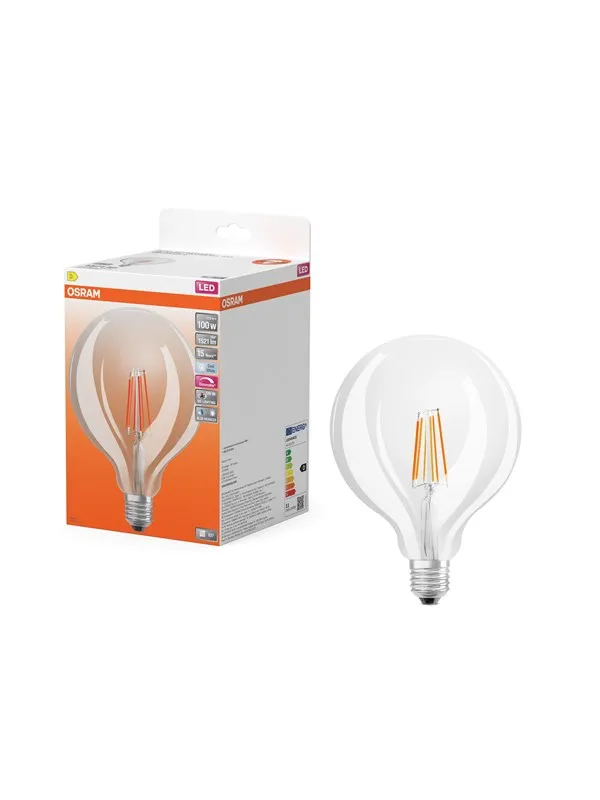 Osram LED-lyspære LED Comfort globe125 filament 1521lm 11W/940 (100W) dimmable E27