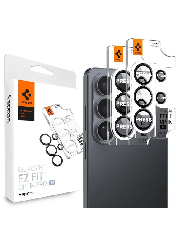 Spigen Glass tR EZ Fit Optik Pro HD 2 Pack - black - Samsung Galaxy S26