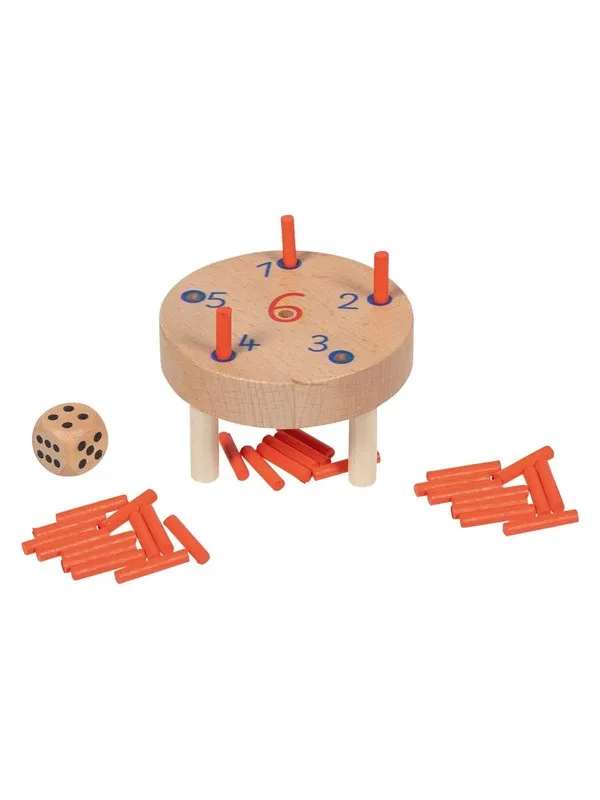 Goki Wooden Dice Game in Cotton Storage Bag