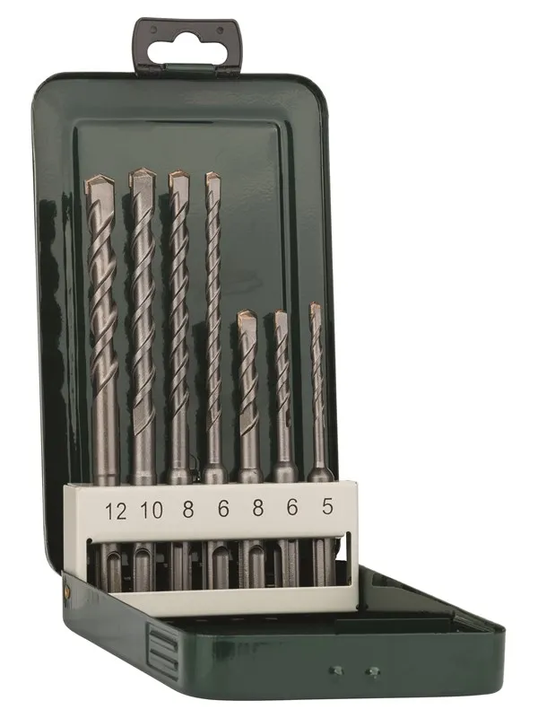 Bosch 7 delers hammerbor-sett SDS plus 5,0x110; 6,0x110; 8,0x110; 6,0x160; 8,0x160; 10,0x160; 12,0x160 mm