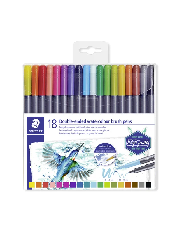 Staedtler Double-ended watercol. brush  18pcs
