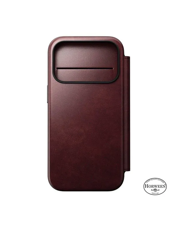 Nomad - Modern Leather Folio - iPhone 17 Pro | Burgundy | Horween