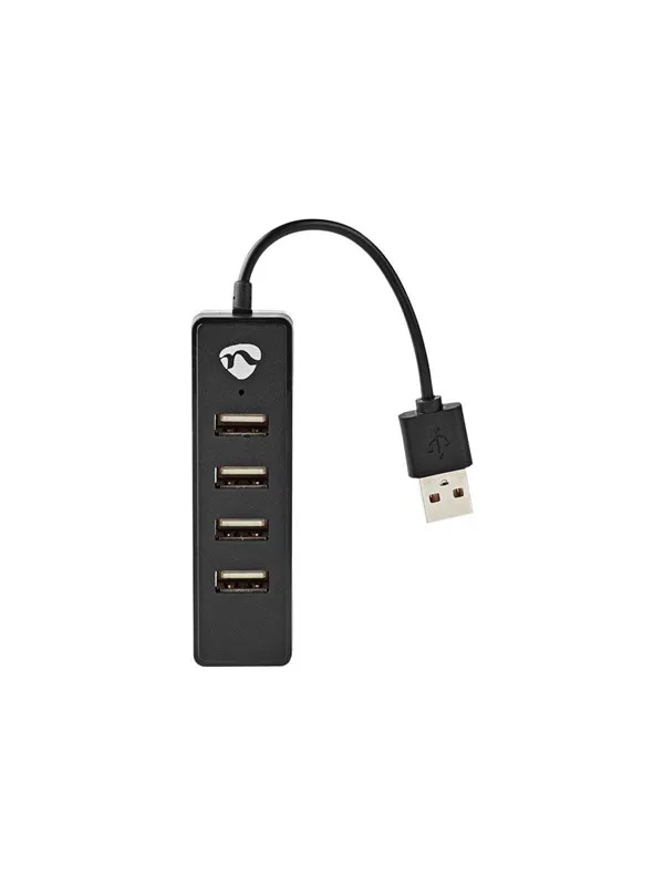 Nedis UHUBU2420BK - hub - 4 ports USB-hub - 4 porter - Svart