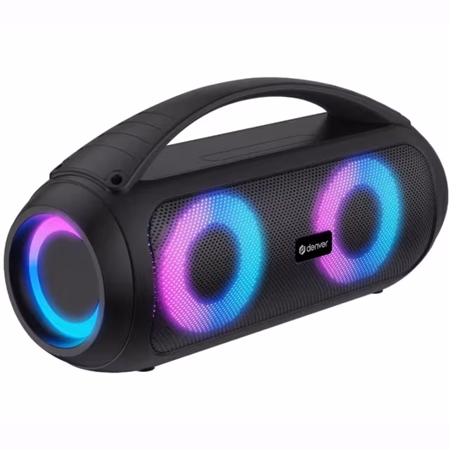Denver Bluetooth-høyttaler med lyseffekter og oppladbart batteri