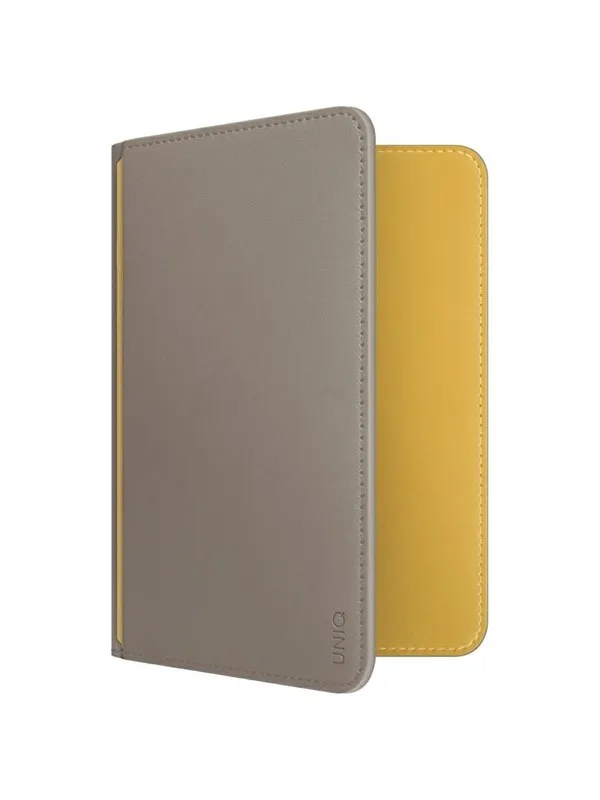 UNIQ Belmont Passport Case with RFID Lock - Grey/Yellow