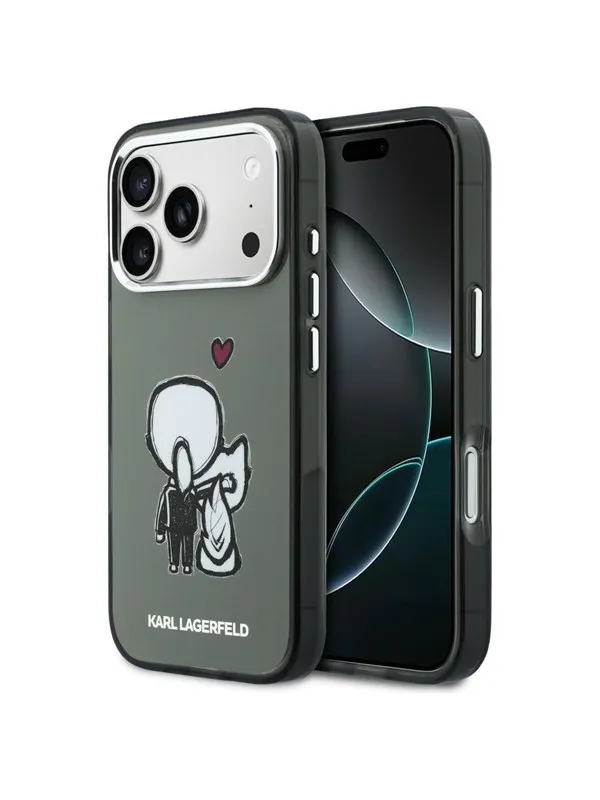 Karl Lagerfeld Karl & Choupette Back MagSafe Case for iPhone 17 Pro - Black