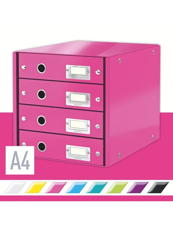 Leitz Skuffkabinett Click & Store  WOW 4 skuffer Rosa