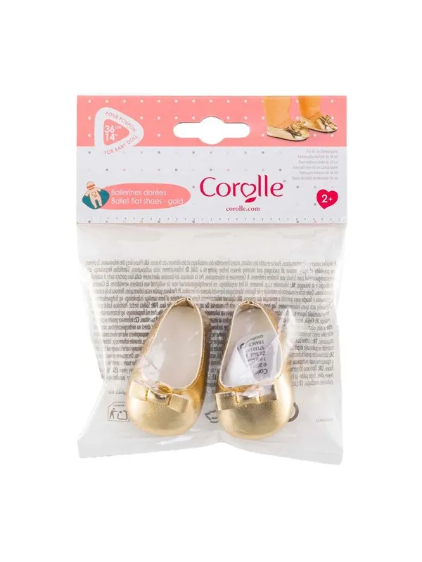 Corolle Golden Ballet Flat Shoes for Baby Doll 36cm