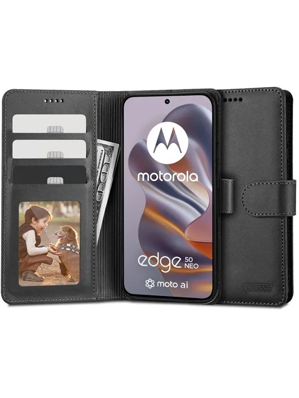 Tech-Protect Wallet Case for Motorola EDGE 50 NEO - Black