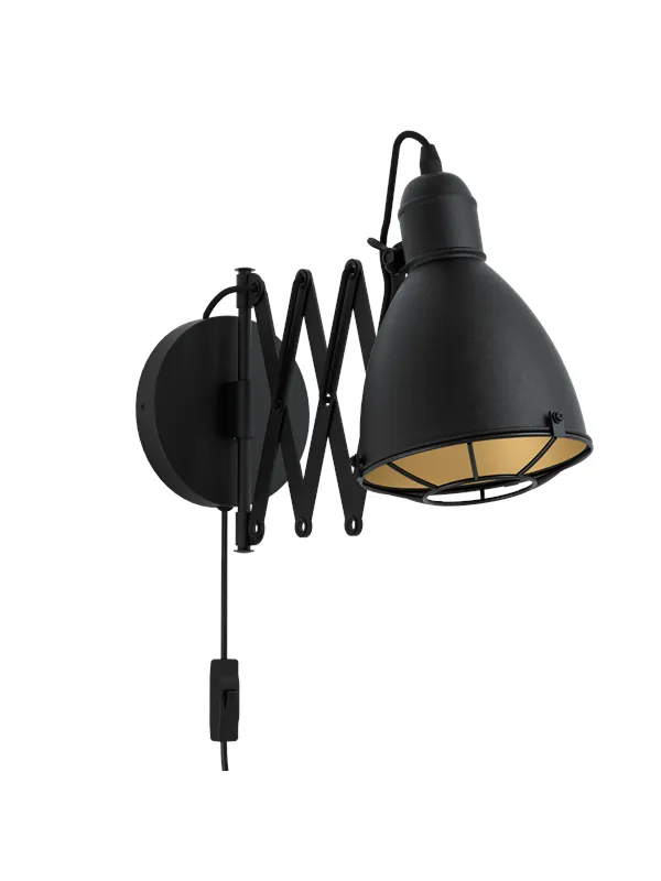 EGLO TREBURLEY wall lamp black/gold