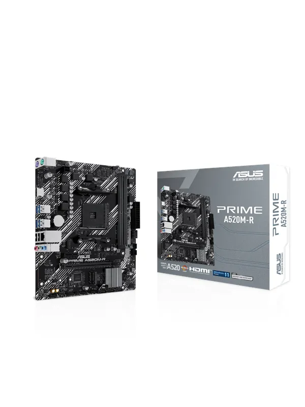 ASUS PRIME A520M-R Hovedkort - AMD A520 - AMD AM4 socket - DDR4 RAM - Micro-ATX
