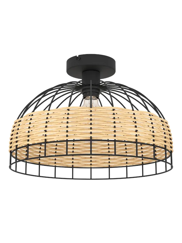 EGLO ANWICK ceiling lamp black/natural