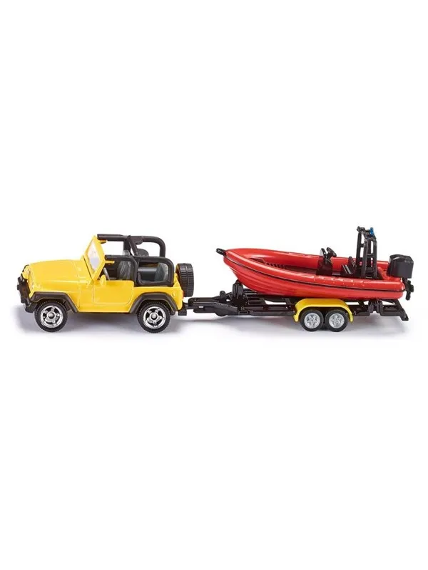SIKU Jeep m/båt